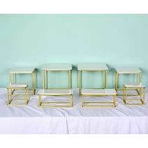 파티 케이터링 플레이트 홈파티 웨딩촬영 과일 뷔페, 골든 라운드 10종 세트