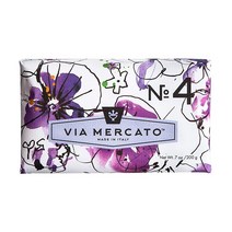 Via Mercato 이탈리아 비누 바 (200g) No. 7 - 복숭아 무화과 꽃 및 장미, Magnolia and Amber