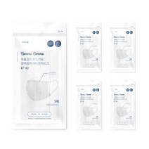 꼼마꼼마 에티켓비말마스크 KF-AD 대형 흰색 5매, 5세트