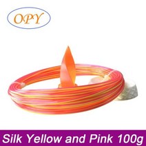 실크 PLA 필라멘트 3D 프린터 펜 1.75mm 1Kg 100g 10m 골드 실버 구리 듀얼 컬러 소재 릴 롤 인쇄 플라스틱110929, S 옐로우 핑크 100g