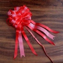 웨딩카장식 자동차 50pcs 화이트실버핑크 초대형 스노우 원사 활 리본 선물 포장 파티, 10