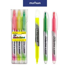 문화 언더라인 에스 형광펜 3색, 문화 언더라인 에스 3색, 1세트