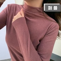 감성갤러리 쫀쫀하고 따뜻한 기모 골지 반폴라 긴팔 티셔츠 목폴라 폴라티 S-C012