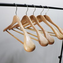 지엔디스플레이 나무 원목 정장옷걸이 상하의 주걱턱 한벌걸이 옷가게옷걸이, 나무색, 1개