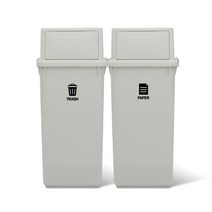 내츄럴 분리수거함 롱바디 60L 2P, 라이트그레이