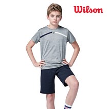 윌슨 [민턴나라] 반팔반바지 세트/트레이닝 반팔세트/유소년 반팔츄리닝세트/(유소년)4403 그레이