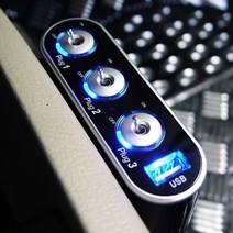 아이팝 차량용 스위치 USB & 3구 멀티소켓 시거잭 충전기, 1개