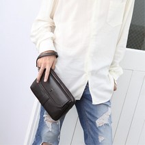 부드러운 그립감 남자 가죽 클러치백 Black / 가방 코디 맨스 룩