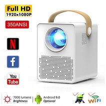 빔프로젝터 미니 daozhen dx-3 pro 4k 비디오 휴대용 풀 hd 와이파이 홈, 까치발, au 플러그