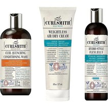 Curlsmith 웨이브 워시 데이 번들 컬 담금질 컨디셔닝 웨이트리스 에어 드라이 크림 하이드로 플렉시 젤리 포함