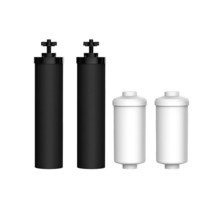 AQUACREST NSF/ANSI 372 인증 정수 필터 Berkey® 중력 정수 필터 시스템 교체품 Berkey® BB9-2 블랙 필터 및 PF-2® 불소 필터, Black & Fluoride Filter