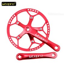 MTB자전거 가성비좋은 튼튼한 산악 입문용 접이식 자전거 체인 휠 크랭크 BMX 스퀘어 홀 넓고 좁은 치아 4, 02 PBC001Red Crankset_02 47T
