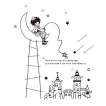 단비디자인 아이방 그래픽 포인트스티커 MoonStar, 블랙
