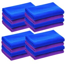 극세사타올 강한내구성 75x35cm 블루 퍼플 8장, 블루8장+퍼플8장, 16장