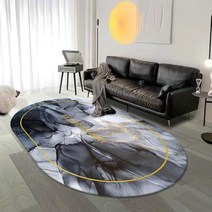 북유럽 스타일 심플 대리석 카펫 거실 매트 홈 인테리어 타원형 서재 소파 커피 테이블 럭셔리 침실 베드사이드 러그, I_180x280cm