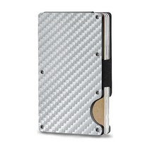 탄소 섬유 미니멀리스트 신용 카드 홀더 머니 클립 아쿠아