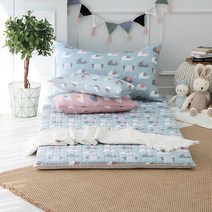 단잠 순면100% 싱글요커버세트(솜포함)-덤보, 블루