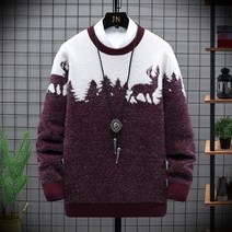 남자 박스 오버핏 라운드 스판 니트 하늘비즈 F856R461