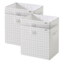 한샘 샘폴리 수납바스켓 중 대 와이드 뚜껑 - 리빙박스 다용도정리함 바구니 인형보관함 공간상자 아기장난감 옷장 의류 접이식 드레스룸한샘 샘폴리 수납바스켓 중 대 와이드 뚜껑 - 리, 샘 폴리 수납바스켓 대 4개 / 화이트체크