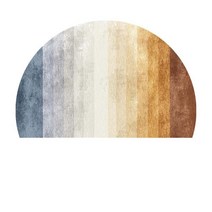 북유럽 감성 모던 반원 드레스룸 러그 발매트, N.블루옐로우골지베이스반원SAD