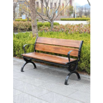 공원벤치 옥외용벤치 등의자 2인 3인 우드체어 나무, 등받이가 있는 팔걸이 2m 탄화 색상