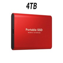 휴대용 SSD 1TB/2TB 대용량 USB/Type-C 인터페이스 노트북/데스크탑/휴대폰 용 고속 미니 하드 디스크 외장, [24] Red 4TB