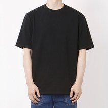 10수 두꺼운 반팔티 세미 오버핏 헤비웨이트 남자 무지티 레이어드 면티 흰티