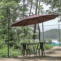 카페 테라스 야외 자외선차단 특대형 홀딩 파라솔, 블루