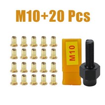 리벳공구 21pcs Hand Rivet Nut Gun Head Iron Galvanized Nuts Manual Threaded Riveter Rivnut Tool Accessor, 02 M4 20Pcs