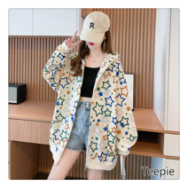 티피/Teepie 카디건 맨투맨 코트 여 빅사이즈 박시 톱