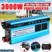 차량용컨버터 3000w 자동차 인버터 전원 전압 변환기 변압기 dc12v 24v 48v to ac 220v solar double lcd display 4usb 인버터, 3000w-24v  220v