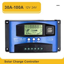 solar controller mppt 100a 60a 50a 40a 30a dual usb lcd display 12v 24v 태양 전지 패널 충전기 레귤레이터 부하, 12v 24v 자동, 1개