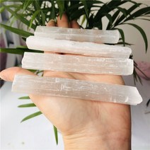 혼합석 원석 플루오라이트 크리스탈 보석 탄생석 풍수용품 행운 광물 치유 막대가있는 천연 셀레나이트 석고 막대, 6개