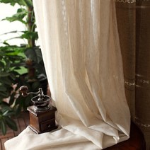 거실 쉬폰 암막 나비주름 커튼 맞춤형 침실 용 미국 복고풍 코튼 린넨 정전 용 단색 얇은 명주 그물