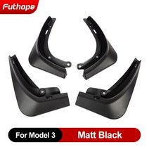휠가드 테슬라 모델 3 Y -23 용 에너지 자동차 머드 플랩 가드 스플래시 펜더 매트 블랙 카본 파이버 ABS 4, 02 Model 3 Matt Black