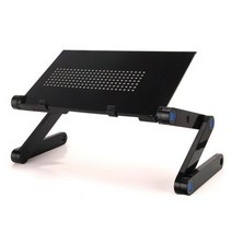 360 조정 가능한 컴퓨터 pc 책상 테이블 알루미늄 휴대용 노트북 테이블 스탠드 홈 침대 사무실 노트북 홀더 마우스 패드, 검은색