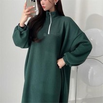 셀러허브 여성패션 [VY] 여자 등원룩 하프집업 바람막이 롱원피스