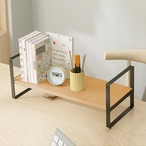 우드 수납 선반 사이드 책상위 책장 책상정리 아크릴 스탠딩 철제 선반책꽂이, 1단30cm