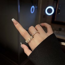 꽃반지 레이어드 애끼 실 아름다운 꽃 라운드 하트 나비 달 오프닝 반지 여성 로맨틱 여자 친구 기념 쥬얼리