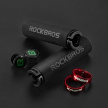 Rockbros 사이클링 그립 mtb 자전거 핸들 바 미끄럼 방지 충격 흡수 소프트 자전거 그립 실리콘 스폰지 핸들 바 액세서리, bt1001bkrd