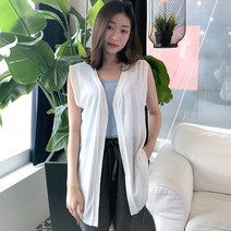 미래유통 베이직 민소매 언발란스 조끼 오픈 가디건 7color