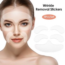 주름 패치 리프팅 기미 제거 스팟 눈밑 눈가 미간 이마 목 아이 팔자 얼굴 1653pcs 재사용 가능한 실리콘 주름 방지 얼굴 붕대 얼굴 테이프 노화 방지 스티커 얼굴 이마 목, 5개