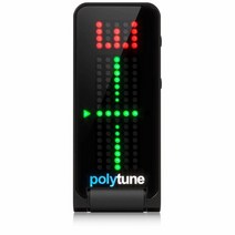 TC Electronic 폴리튠 클립온 튜너 폴리포닉 스트로브 및 크로매틱 모드 및 최고의 튜닝 성능을 위한 108개의 LED 매트릭스 디스플레이, Black