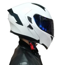 시스템헬멧 여름 클래식 스쿠터 풀페이스 통풍 여름, 화이트 도금