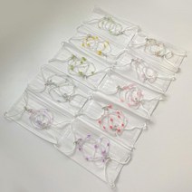 비즈 구슬 플라워 마스크 목걸이 스트랩 슬세권룩 황사 초미세먼지 시험기간 건강관리 알러지방지 집청소, 연퍼플