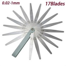필러 게이지 갭 틈새 디지털 각도기 밸브 심 펠트 프로브 차이 측정 0.02-1mm 측정 도구에 대한 블레이드 감촉 간극 충전량 메트릭, 17 블레이드 0.02-1mm