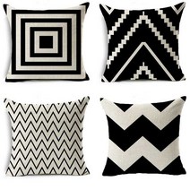 흑백도형 소파 쿠션커버 4종 (45X45), D타입