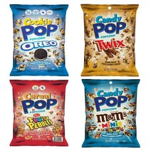 캔디팝 팝콘 아이들간식 영화관 스니커즈 오레오 트윅스 M&M 버터핑거 초코팝콘 캔디맛 휴대용 야외 여행 파티 봉지과자, 스니커즈+프루티