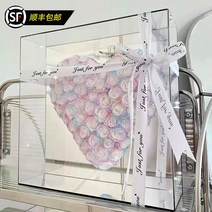 결혼기념일 1주년 선물 곰돌이꽃 장미 곰돌이 a08, 단일사이즈, 35x35x10cm 인어 지