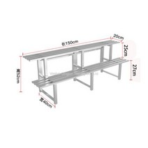 WARM스테인레스 화분 2단 3단 4단 진열대 철제 선반 식물 화분 화원 거치대, 2단 가로150cm+높이조절가능